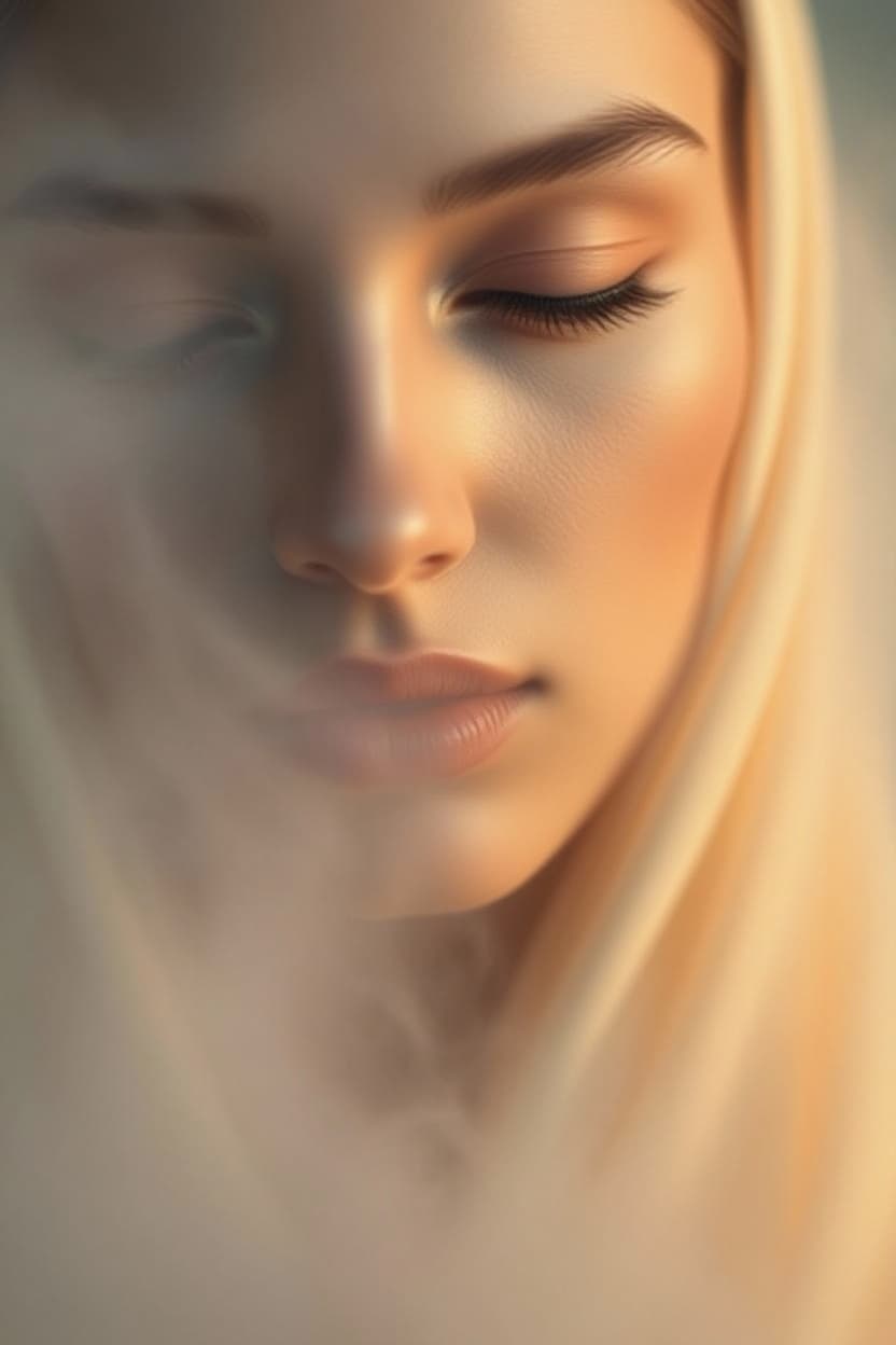 AI generated: "Original: "Image is high resolution close-up portrait photograph. Featuring a beautiful stylish lit...