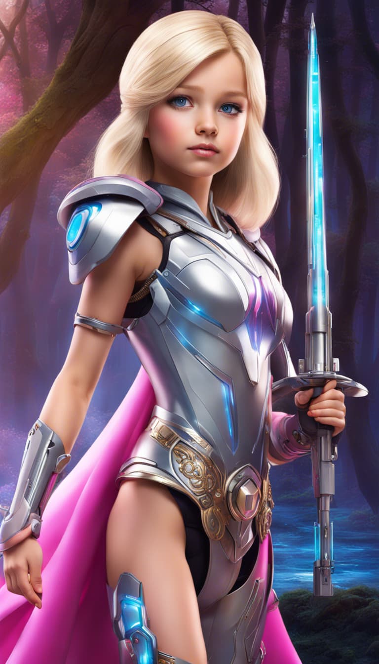 AI generated: a professional photo of a exceptionally of the most beautiful girl in the world, (age 8) Jamie (futu...