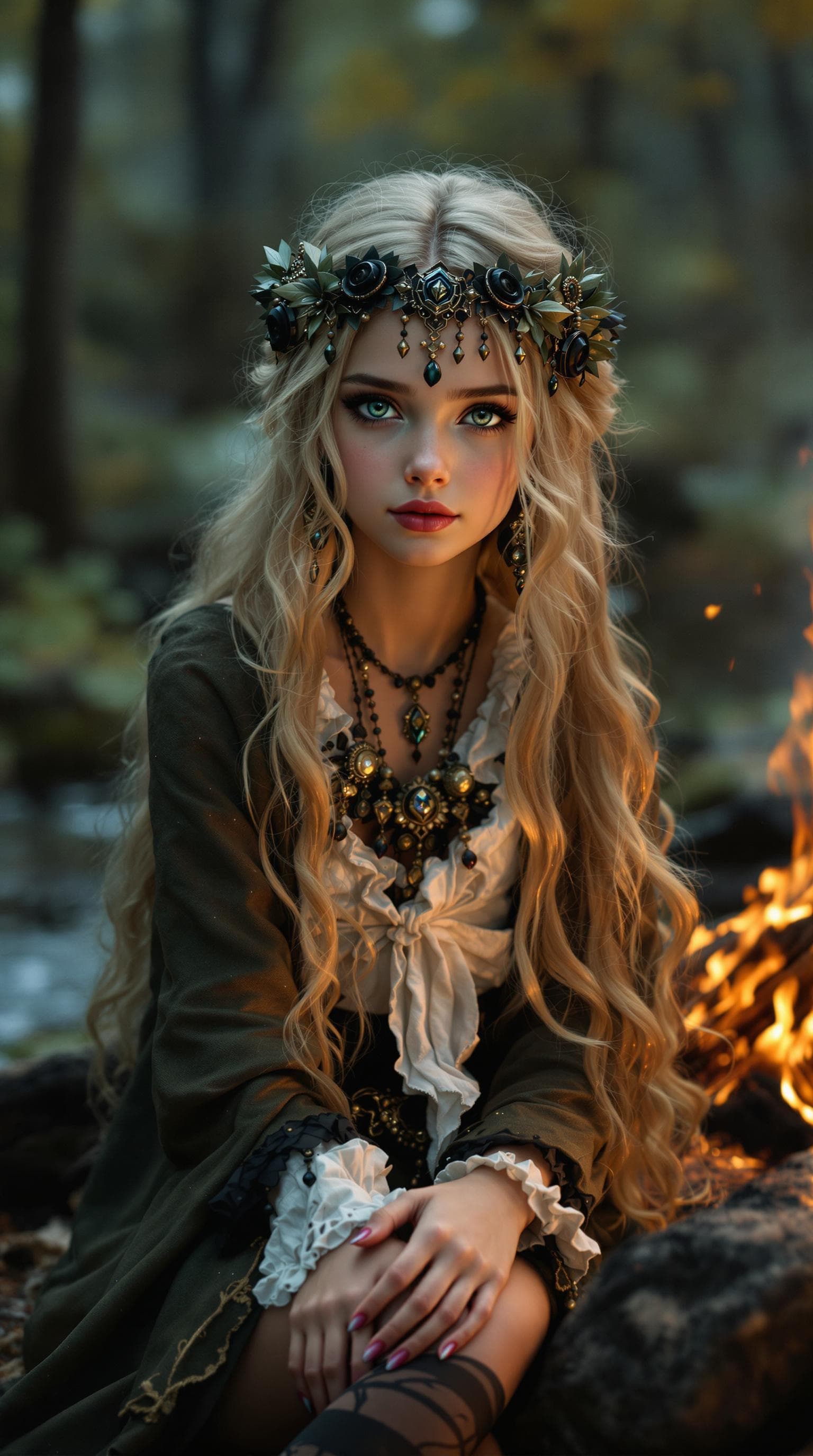 AI generated: a professional photo of a exceptionally of the most beautiful girl in the world, Transylvanian gypsy...