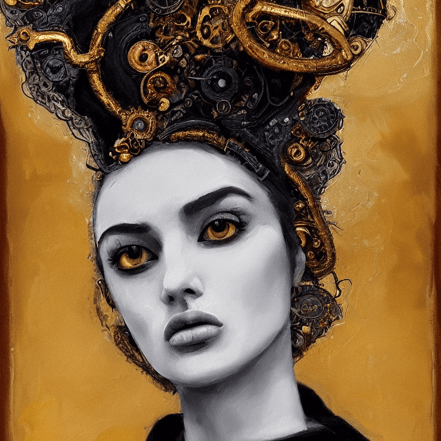 AI generated: Oil painting, high resolution 8k, Mark Rothko master painter, Byzantine artwork, 
young lady close u...