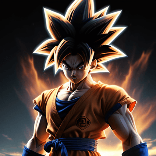 AI generated: Animated wallpaper of a ultra realistic Goku from dragon ball