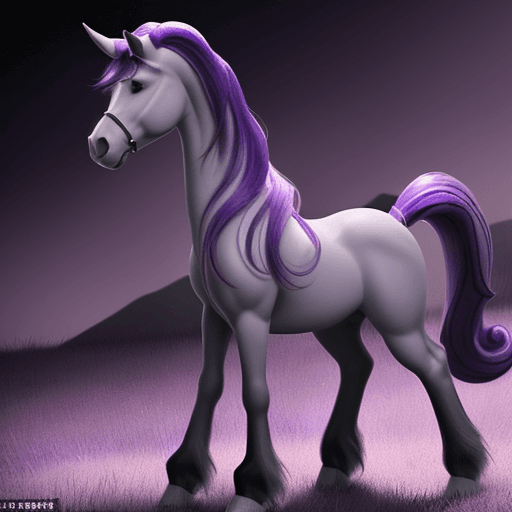 AI generated: Twilight Sparkle is a pony with a small and slender body. She has a coat color that is lavender, whi...