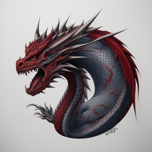 AI generated: japanese dragon tattoo drawing, in the style of matthias jung, kerem beyit, uhd image, authentic dep...