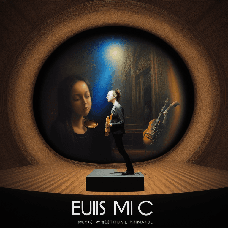 AI generated: music Album cover picture, surreal art oil picture, sound,  concert