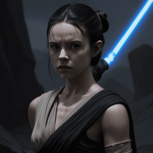 AI generated: Rey skywalker as Female sith in dark sith uniform