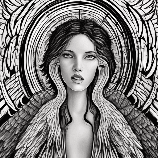AI generated: an angel above the hell