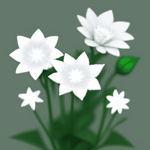AI generated: white pixmented flowers