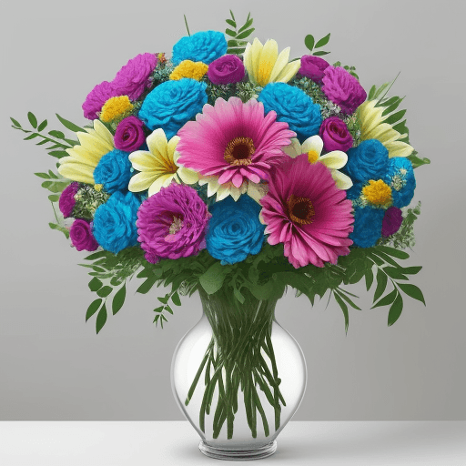 AI generated: large flowers, flowers of much colorful and diceño, large and colorful flowers of appearance of grea...