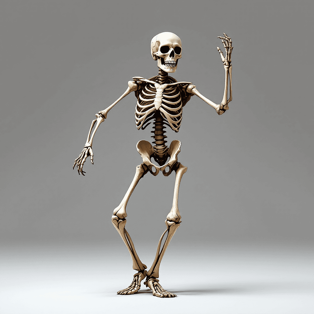 AI generated: Dancing skeleton 