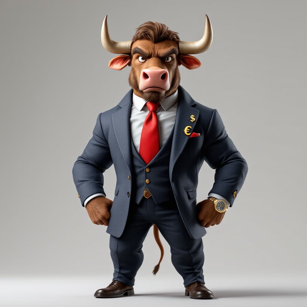 AI generated: Designing a powerful and proud 3D Forex bull character for a financial market-related series.
We nee...