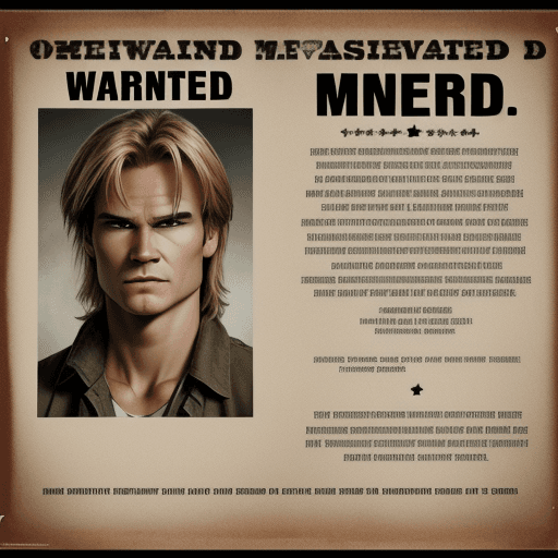 AI generated: a wanted poster with macgyver
