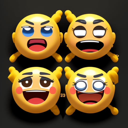 AI generated: real animations of (((emoji full details))), plastic style,,