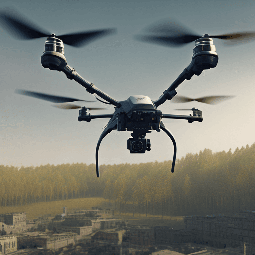 AI generated: Drone, Ukraine, freedom, cinematic, hyper realism, high detail, octane render, 8k