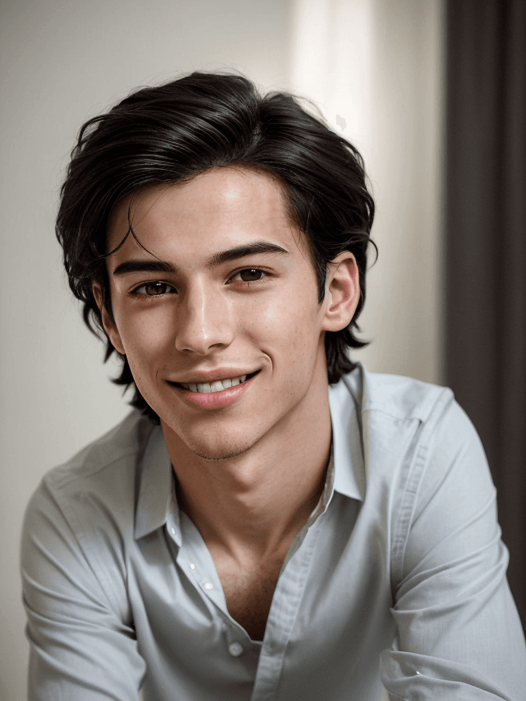 AI generated: Generate a photorealistic portrait of a young adult male, radiating subtle yet unmistakable confiden...