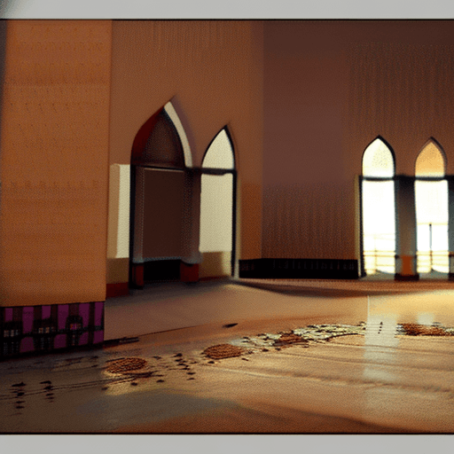 AI generated: Bombing a mosque. Cinematic.
