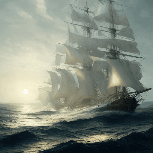 AI generated: Photo of a ultra realistic sailing ship, dramatic light, pale sunrise, cinematic lighting, battered,...