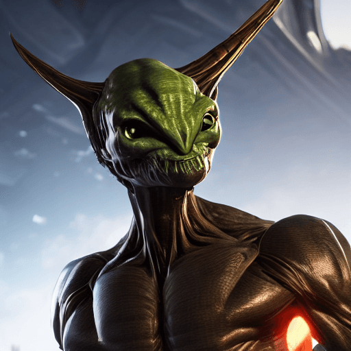 AI generated: high resolution photography of an alien, Character Design, full body, futuristic, highly detailed, b...