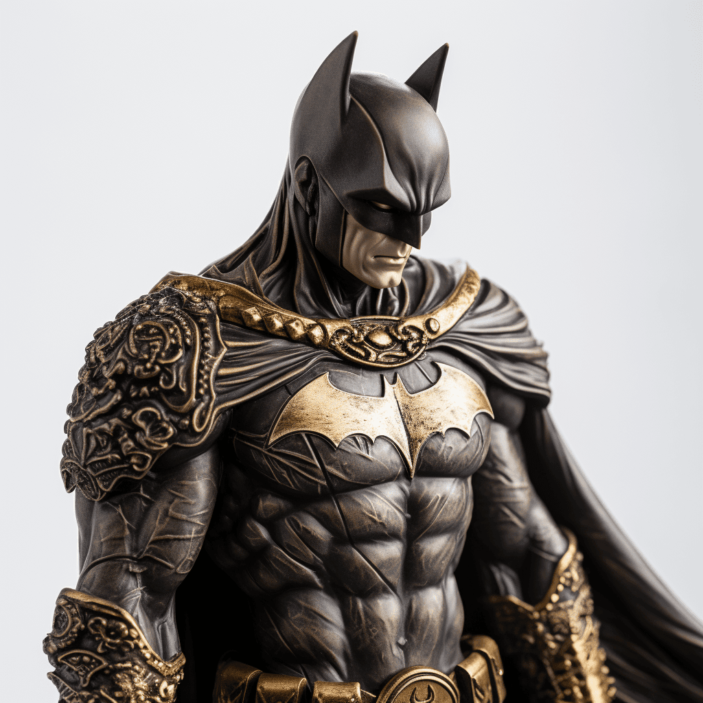 AI generated: on white background, close up of Etruscan Batman , marvel comic book styling --v 5.2