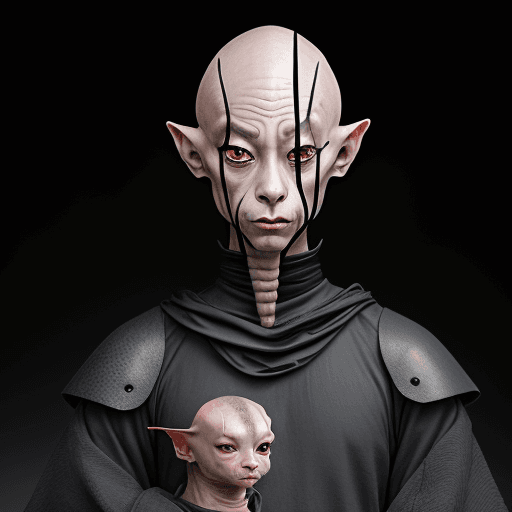 AI generated: a samurai hairless sphinx cat::3 wearing techwear samurai armor::2 japanese garden::2, in the style ...