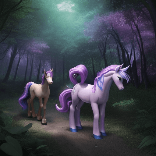 AI generated: Step into the enchanting realm of My Little Pony and imagine a scene where the main characters, incl...