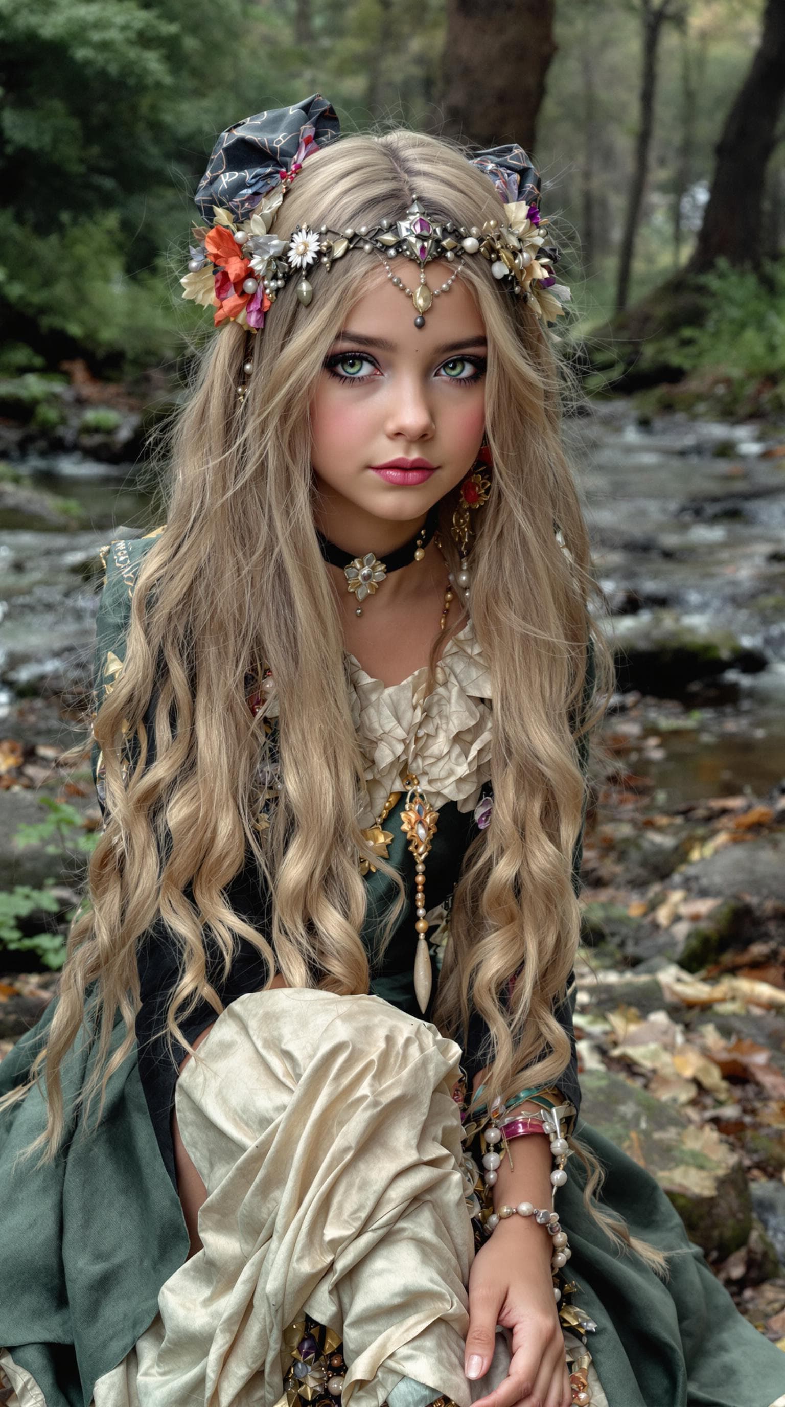 AI generated: a professional photo of a exceptionally of the most beautiful girl in the world, Transylvanian gypsy...