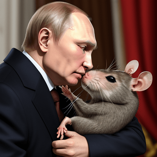 AI generated: 
vladimir putin kiss rat