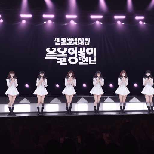 AI generated: newjean korea girl group signing on  the stage live hall