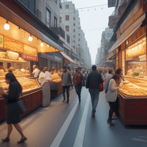 AI generated: busy street with food