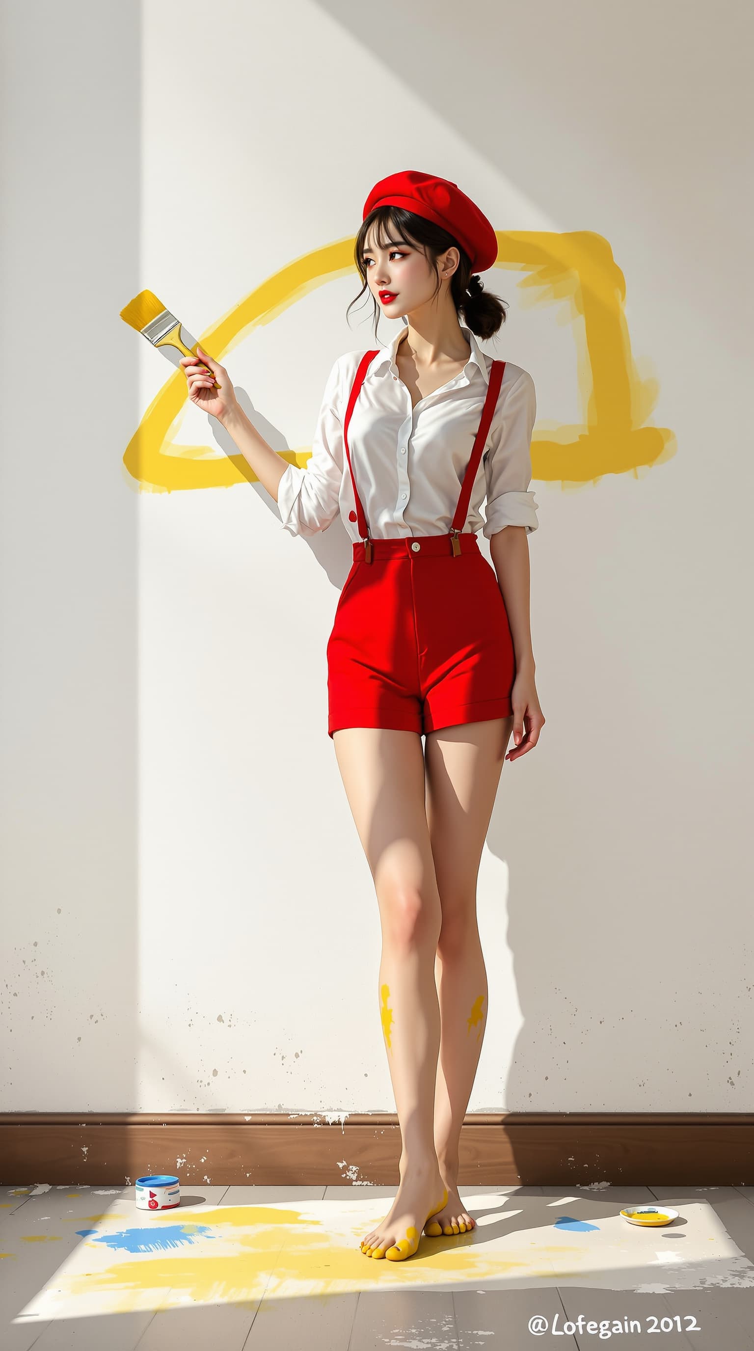 AI generated: Full body view of a Woman (Ethnicity: 1.0), (Age: 20), (Clothing Details: 1.2), (Accessories: 1.2), ...