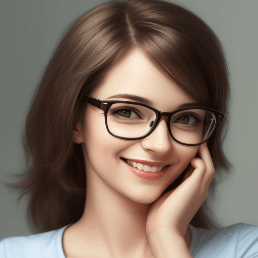 AI generated: A woman  is wearing glasses on face, her head is turned high upward, her face is at front of camera,...