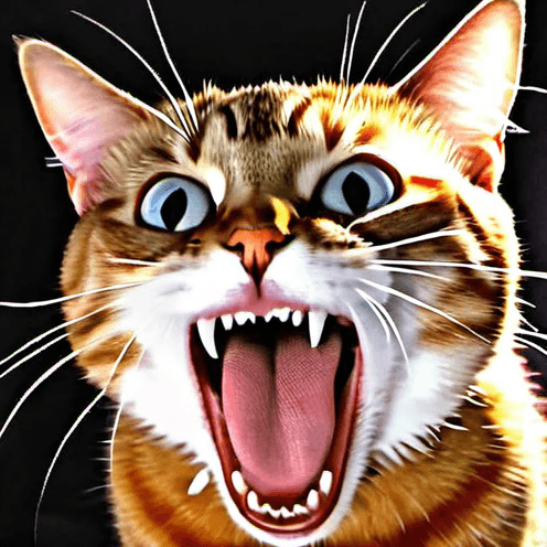 AI generated: upper body shot of cat, shockedface, eyes popping out, mouth open, sweating, detailed photography,go...