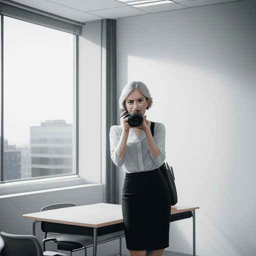AI generated: photography, candid shot, office meeting room, medium size, modernism style, Canon EOS 5D Mark IV wi...