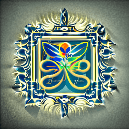 AI generated: High resolution logotype, reflecting spiritualism, trasnformation, featuring chakras, Sanskrit scrip...
