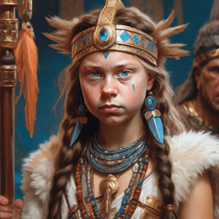 AI generated: Girl in barbarian times.