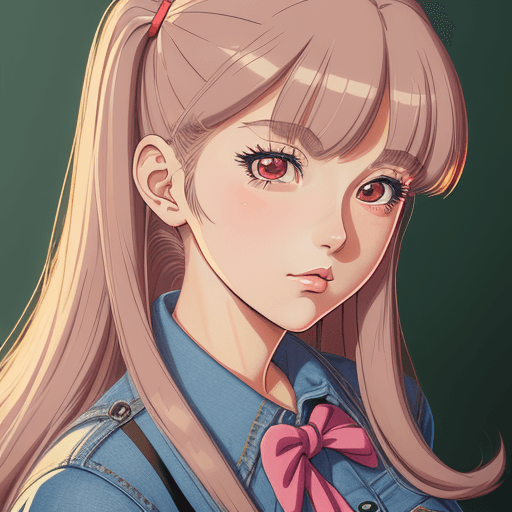 AI generated: a close up of a woman in a school girl uniform, portrait, retro anime girl, artstyle : Uo Denim, Uo ...