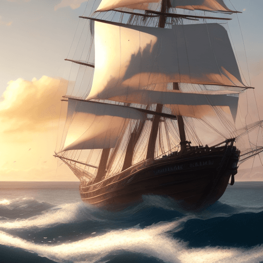 AI generated: Photo of a ultra realistic sailing ship, dramatic light, pale sunrise, cinematic lighting, battered,...