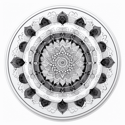 AI generated: detailed drawing plate mandala