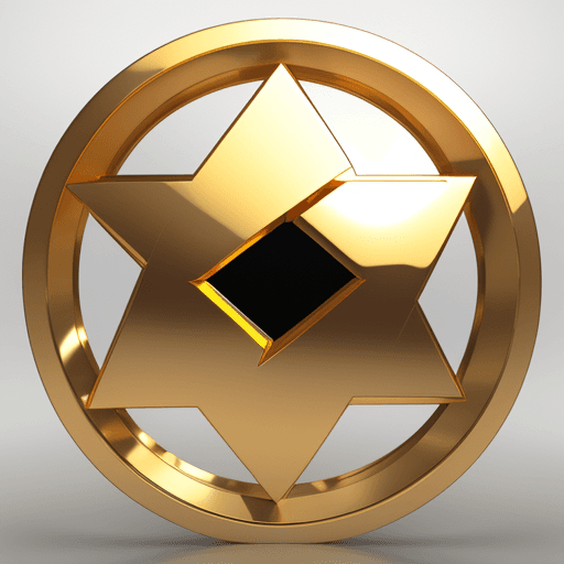 AI generated: 3E characters logo in 3d, smooth, jewelry, shine, ray tracing, shiny and reflective surface, gold or...