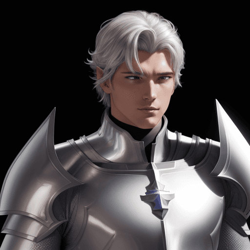 AI generated: paladin human man with silver hears