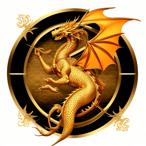 AI generated: Golden Dragon tatoo