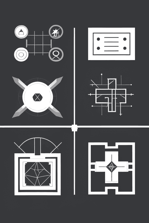 AI generated: Diagram illustration, symmetrical, flat icon design