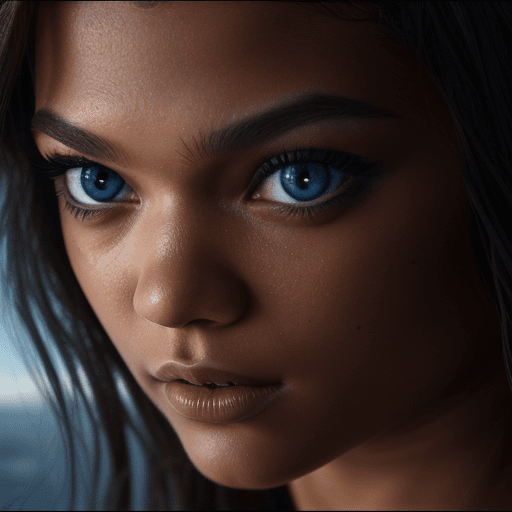 AI generated: close up photography, blue eye, dramatic and stunning award winning photo, dramatic linear delicacy,...