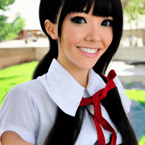 AI generated: cute beautiful adult anime school girl