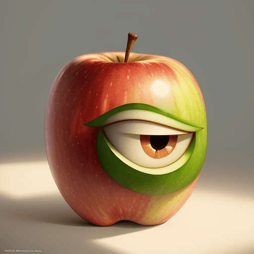 AI generated: Cartoon Apple fruit, Pixar Style, perfect composition, 8k artistic photography, photorealistic conce...