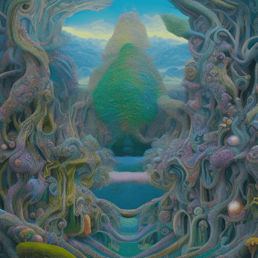 AI generated: A surreal and mind-bending scene of unimaginable proportions, depicting a dreamlike landscape filled...