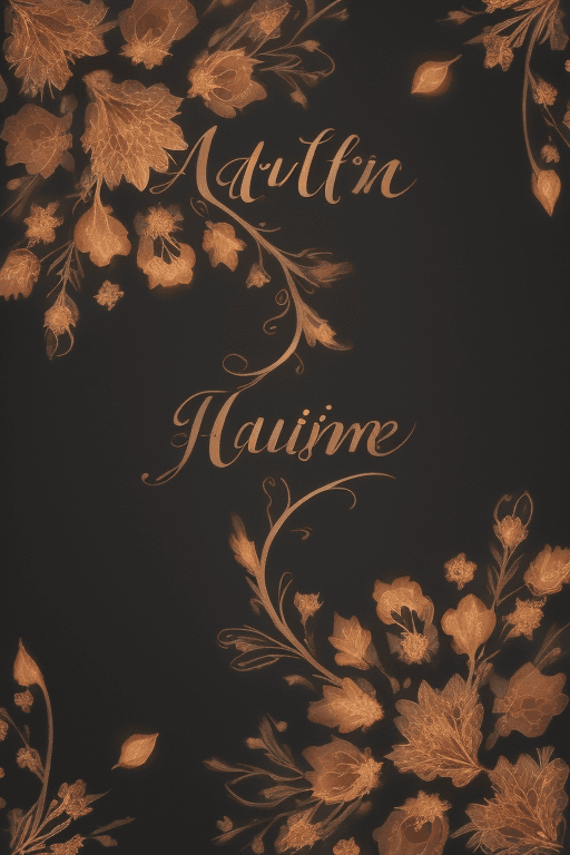 AI generated: text of yvonne  , sparkling topping, elegant, autumn scenery, vibrant, floral botanical dark backgro...