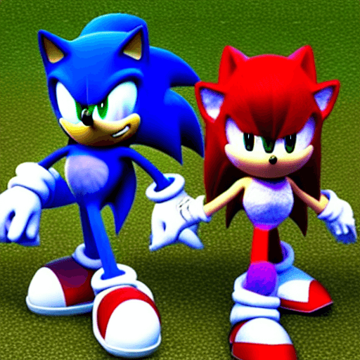 AI generated: Sonic the hedgehog and amy rose