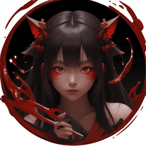 AI generated: an image with a character on an island, in the style of kawacy, dark bronze and red, luminous brushw...