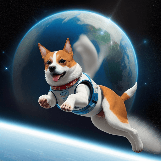 AI generated: perrito en el espacio