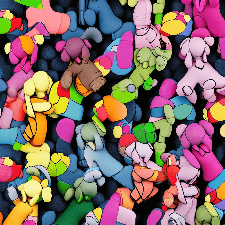 AI generated: kaws toys illustration